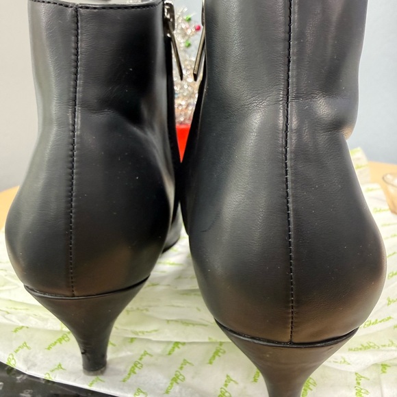 Sam Edelman Black Heeled Leather Boots with Silver Zipper Size 7.5 EUC - Picture 4 of 11